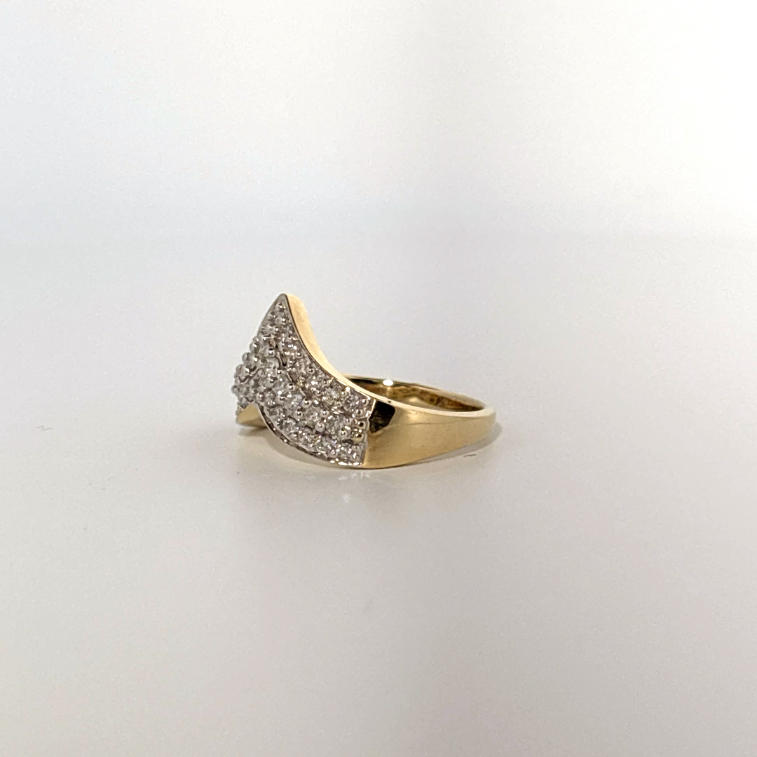 Natural Diamonds (0.50 CTW) Designer Band, Size 7, 14K Yellow Gold