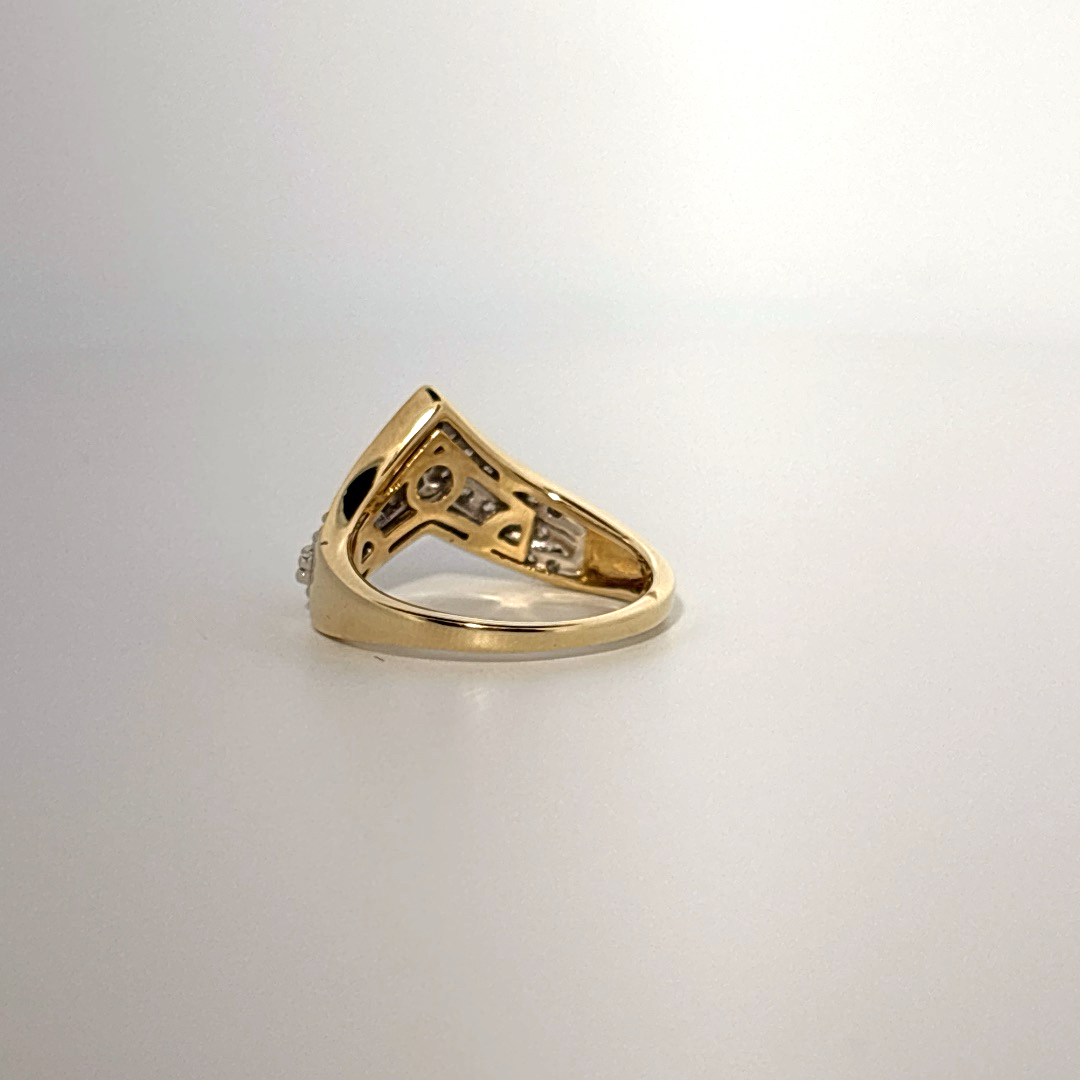 Natural Diamonds (0.50 CTW) Designer Band, Size 7, 14K Yellow Gold