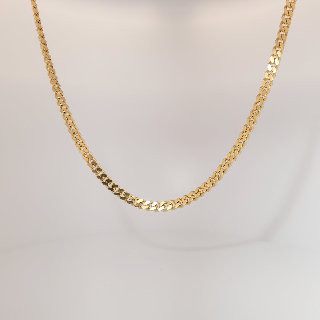 14K Yellow Gold Plated Stainless Steel Men's Necklace Chain.