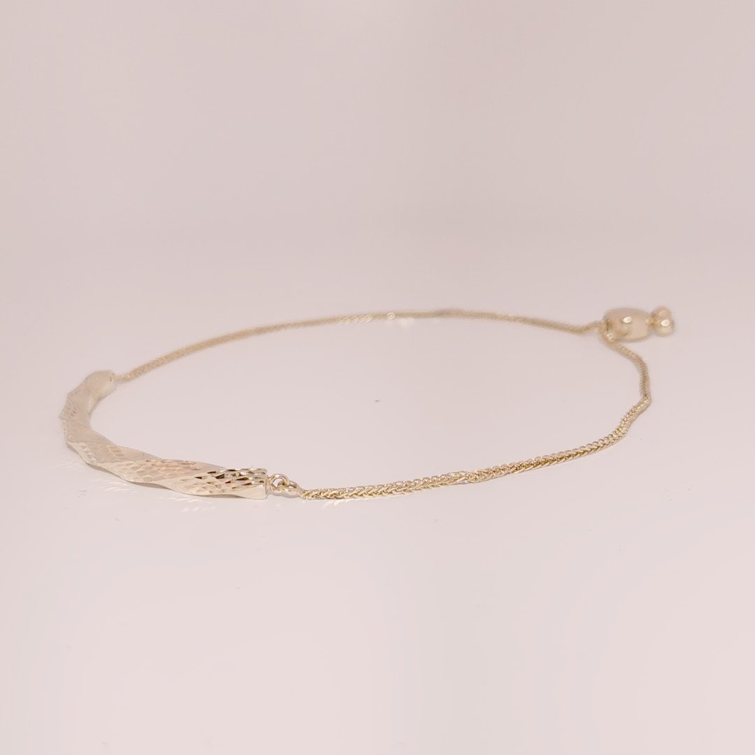 Unisex Fancy Italian Solid Bracelet, 14K Yellow Gold