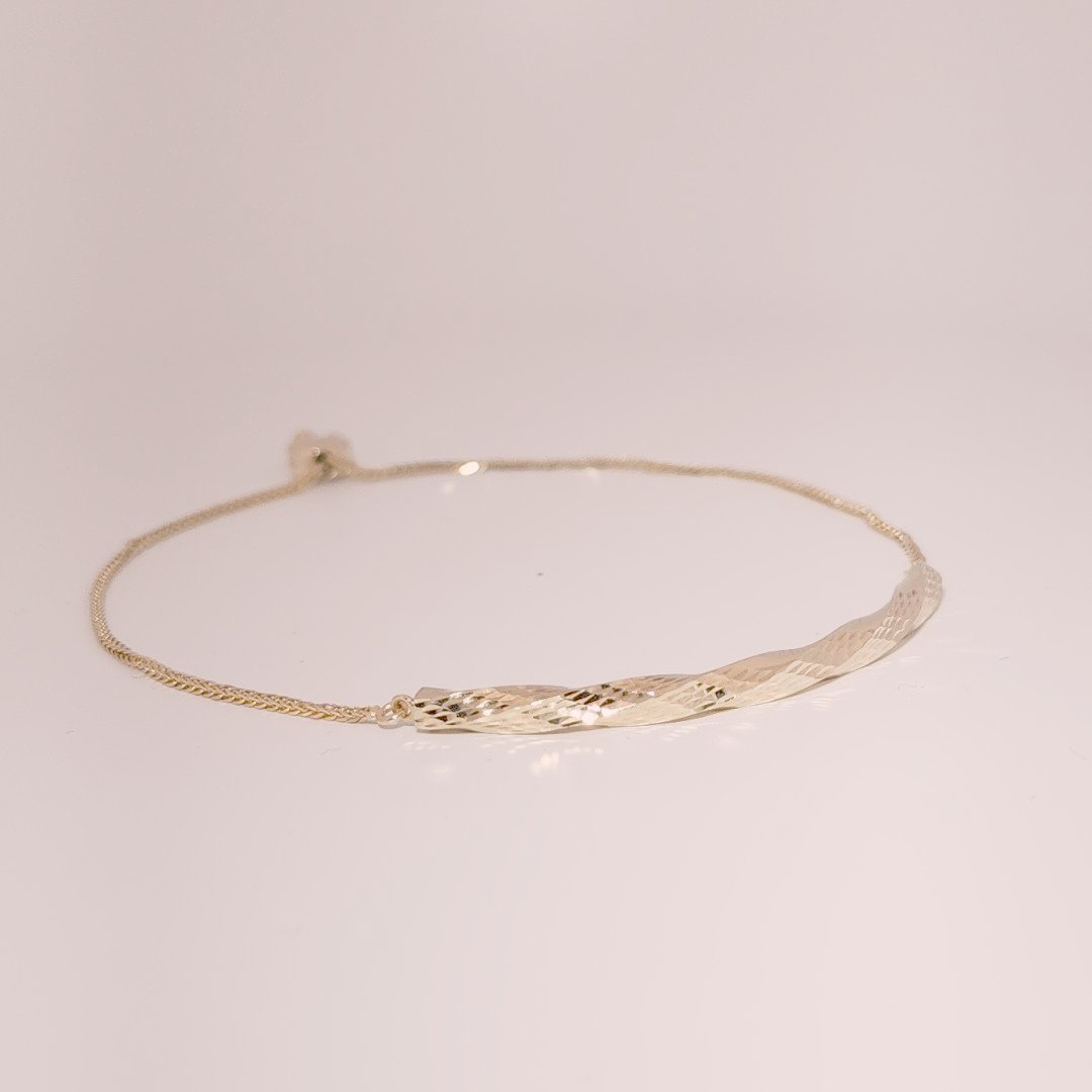 Unisex Fancy Italian Solid Bracelet, 14K Yellow Gold