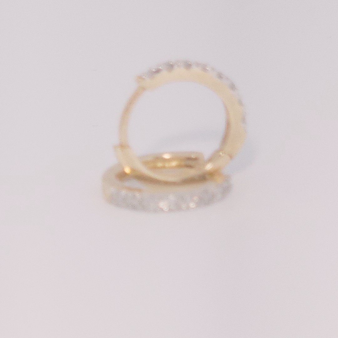 Diamonds Hoops Earrings, Natural Diamonds (0.12 CTW) I/SI1, 10K Yellow Gold