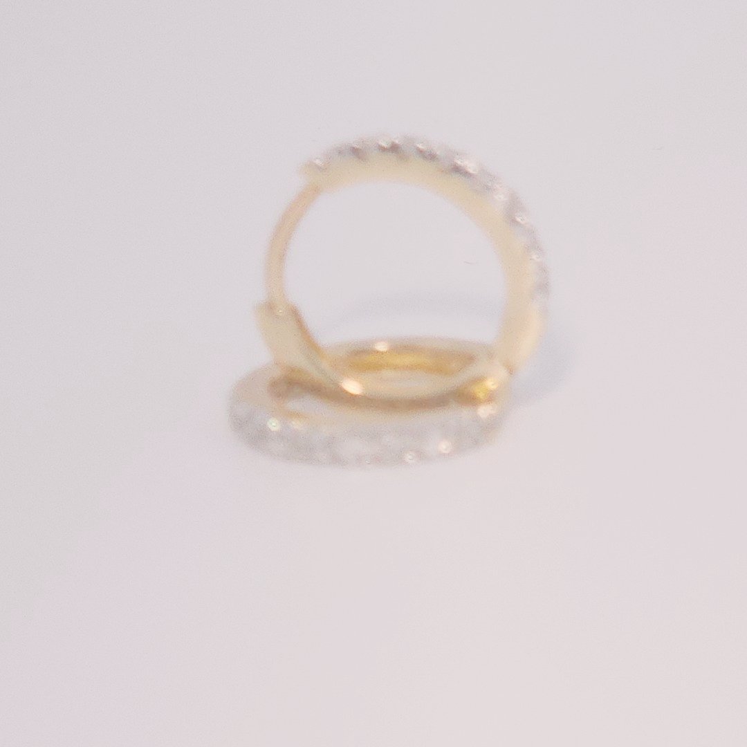 Diamonds Hoops Earrings, Natural Diamonds (0.12 CTW) I/SI1, 10K Yellow Gold