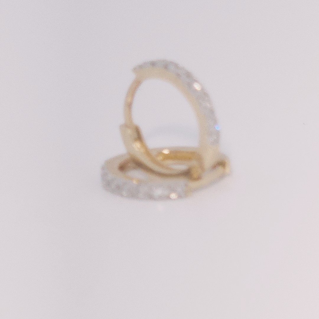 Diamonds Hoops Earrings, Natural Diamonds (0.12 CTW) I/SI1, 10K Yellow Gold