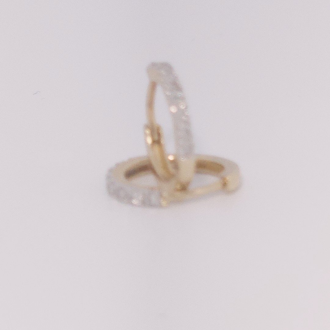 Diamonds Hoops Earrings, Natural Diamonds (0.12 CTW) I/SI1, 10K Yellow Gold