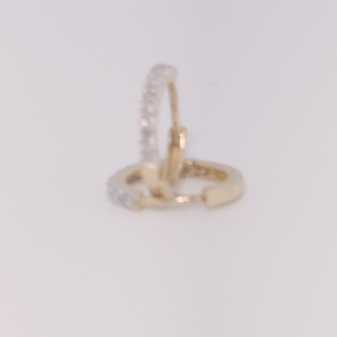 Diamonds Hoops Earrings, Natural Diamonds (0.12 CTW) I/SI1, 10K Yellow Gold
