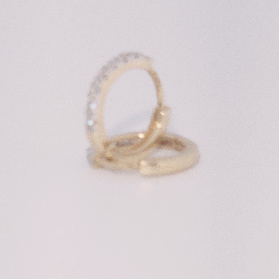 Diamonds Hoops Earrings, Natural Diamonds (0.12 CTW) I/SI1, 10K Yellow Gold