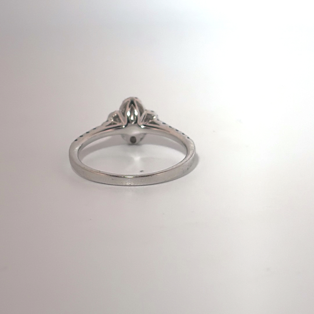 Ladies Ring, Natural Diamonds (1/8CTW) with Natural Sapphire 1/3CTW, 14K White Gold
