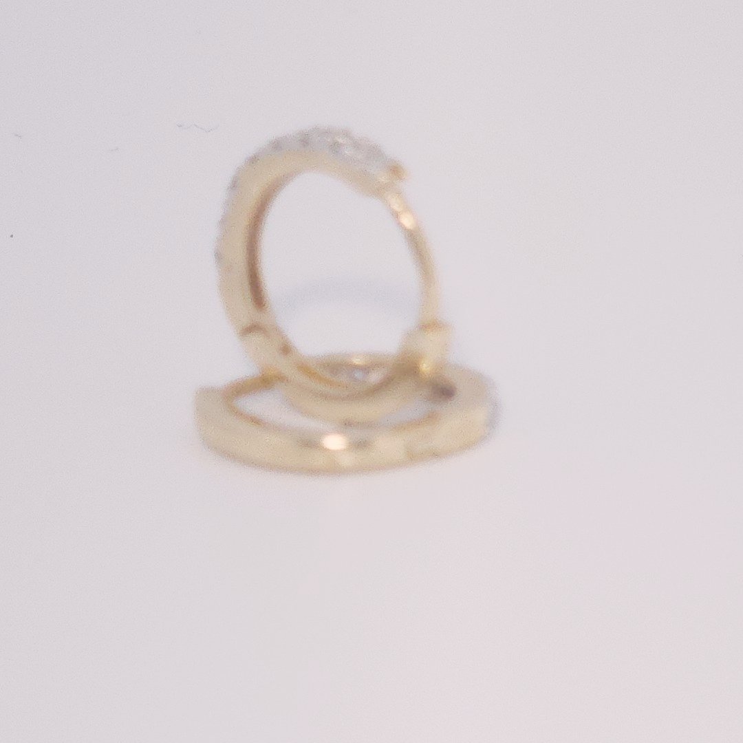 Diamonds Hoops Earrings, Natural Diamonds (0.12 CTW) I/SI1, 10K Yellow Gold