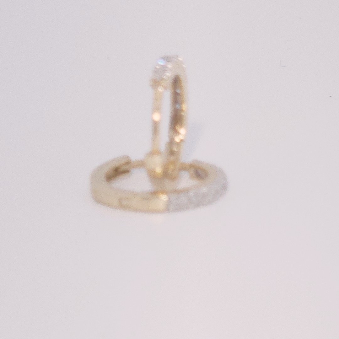 Diamonds Hoops Earrings, Natural Diamonds (0.12 CTW) I/SI1, 10K Yellow Gold