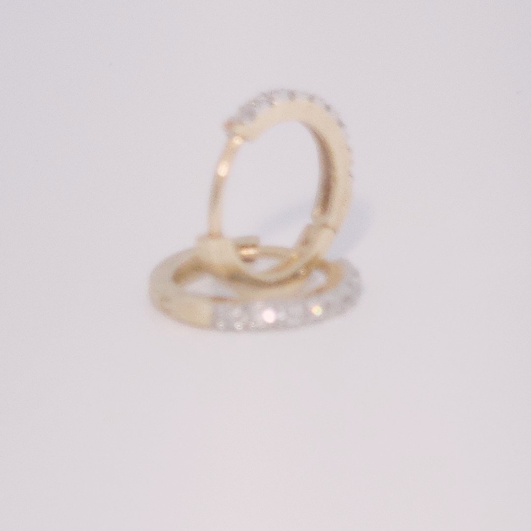 Diamonds Hoops Earrings, Natural Diamonds (0.12 CTW) I/SI1, 10K Yellow Gold