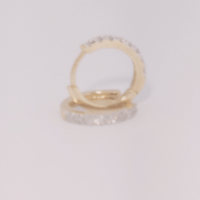 Diamonds Hoops Earrings, Natural Diamonds (0.12 CTW) I/SI1, 10K Yellow Gold