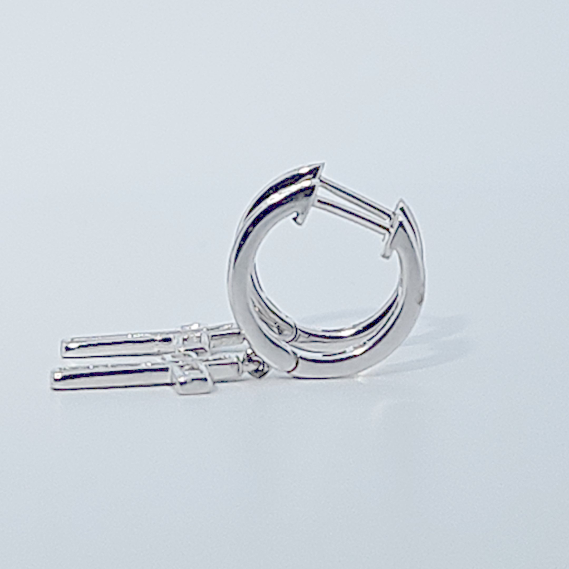 Diamonds Hoops Earrings with Cross, Natural Diamonds (0.48 CTW) I/SI1, 10K White Gold