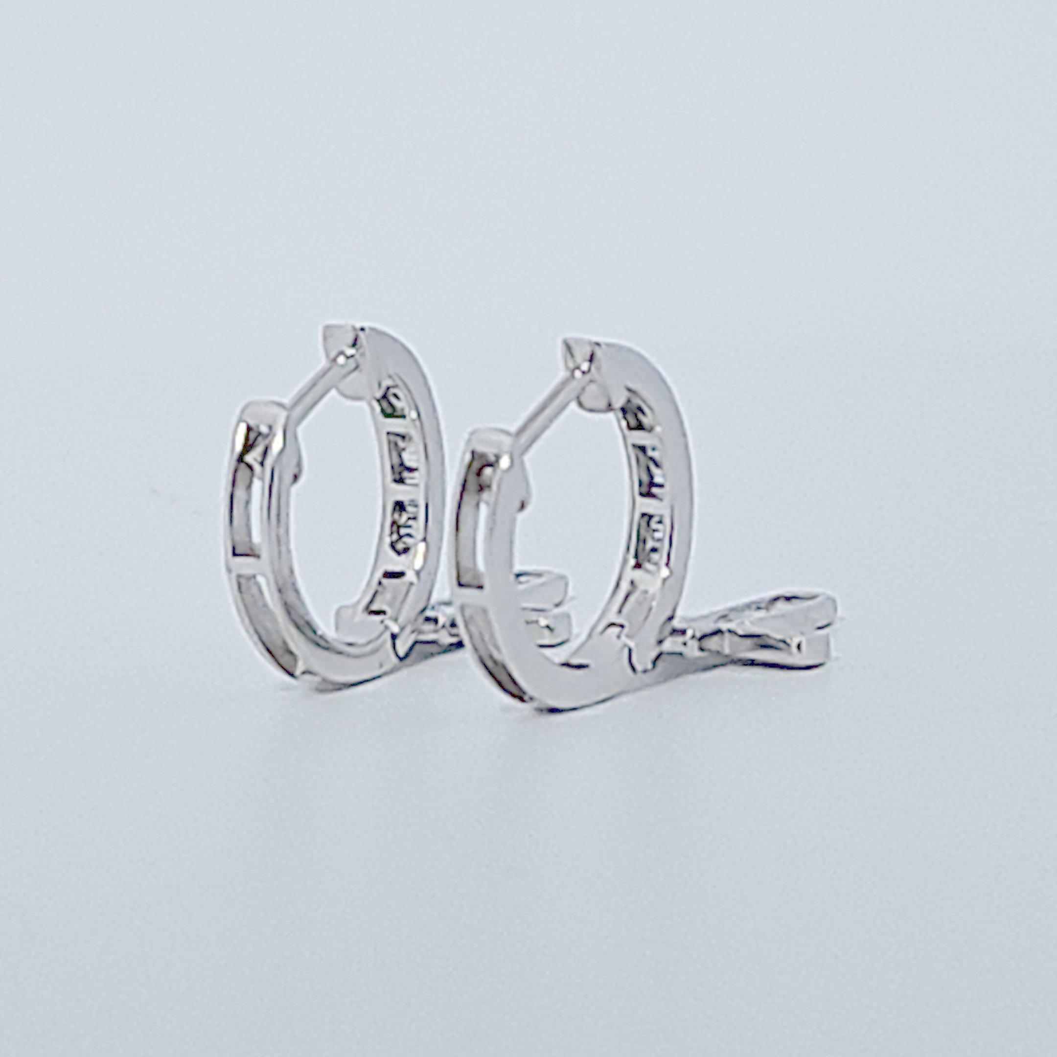 Diamonds Hoops Earrings with Cross, Natural Diamonds (0.48 CTW) I/SI1, 10K White Gold