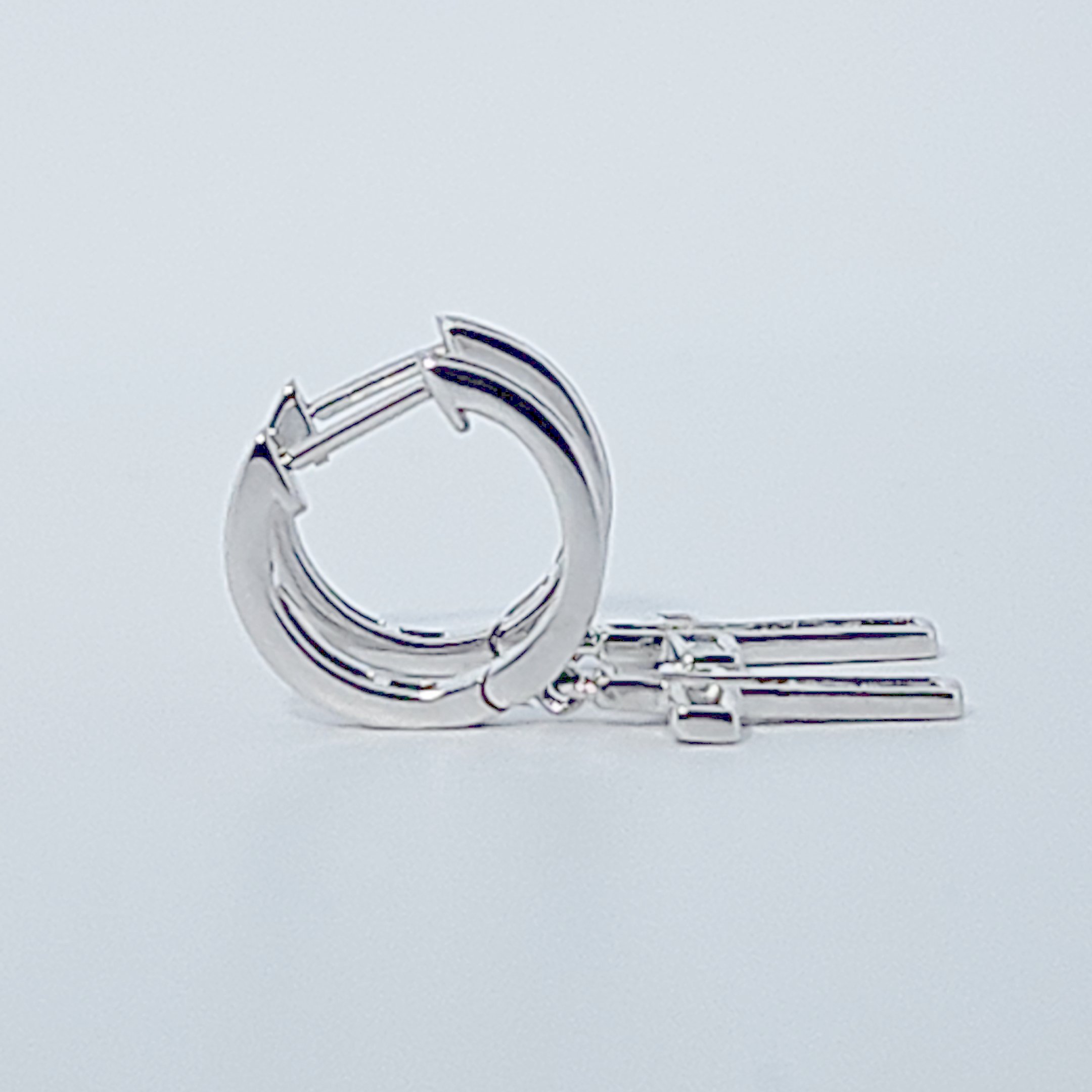 Diamonds Hoops Earrings with Cross, Natural Diamonds (0.48 CTW) I/SI1, 10K White Gold