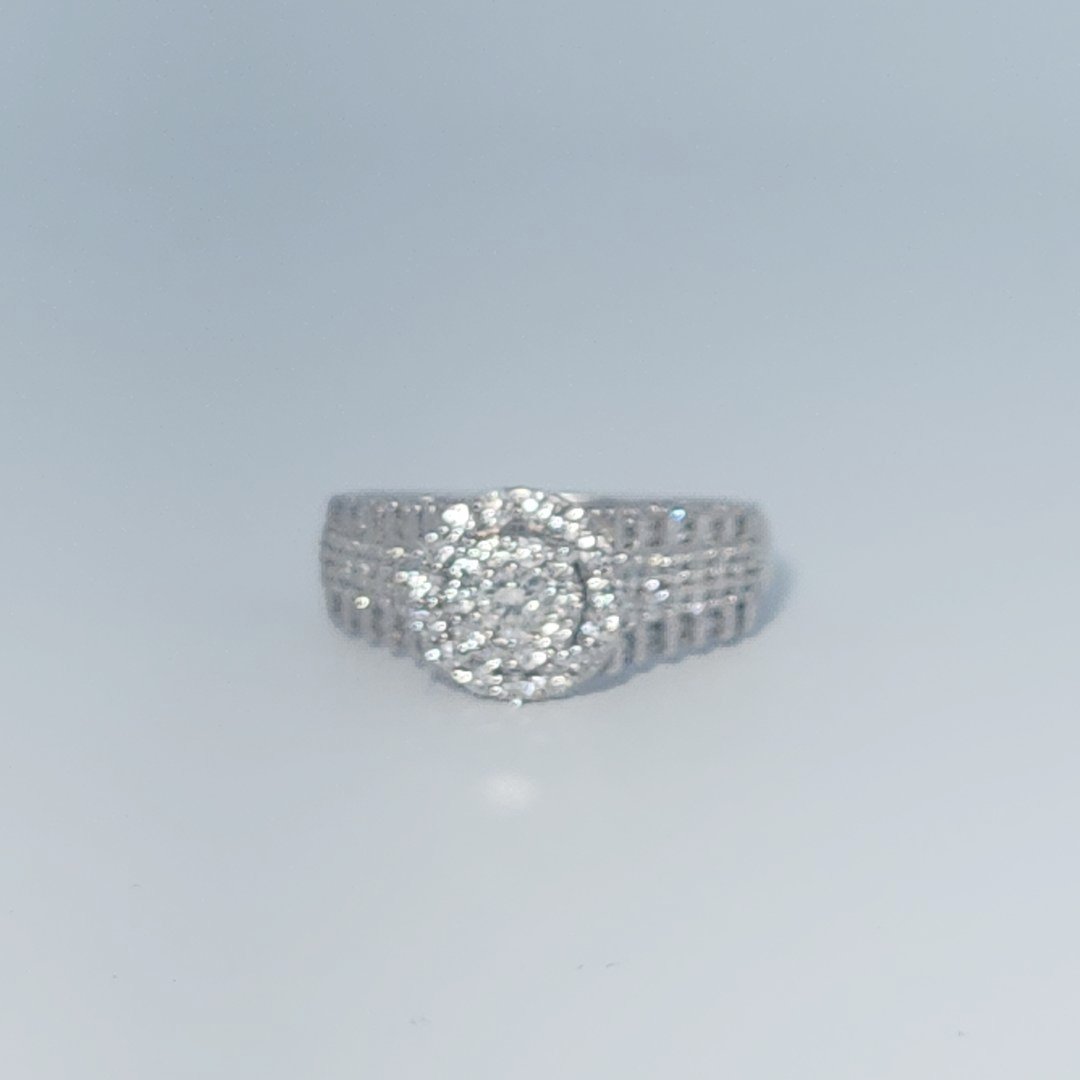 Diamonds Head, Cluster Solitaire Ring, Natural Diamonds(0.90 CTW) GH/SI1