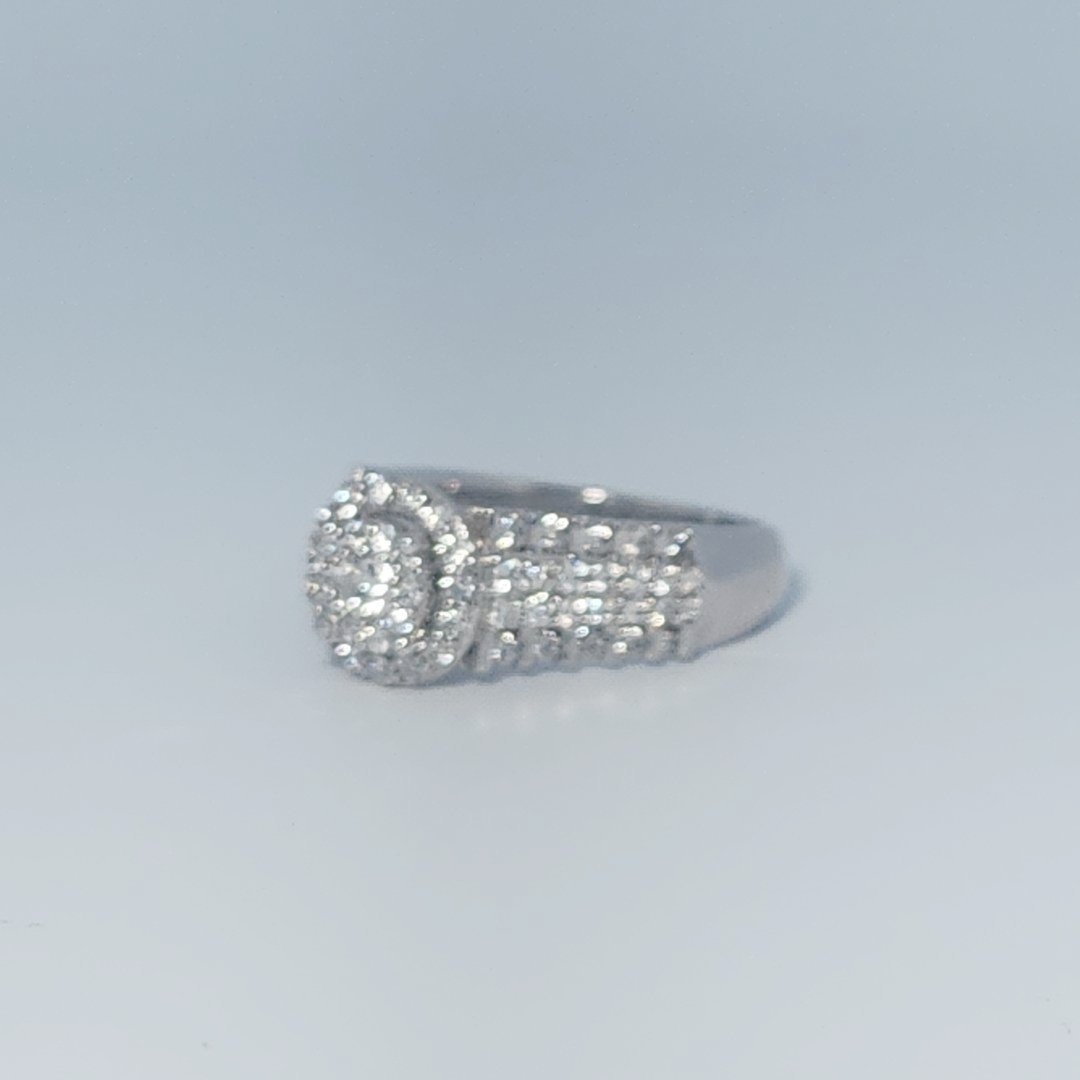 Diamonds Head, Cluster Solitaire Ring, Natural Diamonds(0.90 CTW) GH/SI1