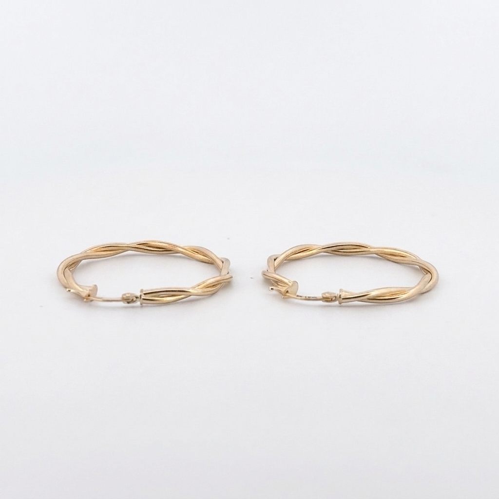 4.50 Grams Twisted Hoops, 14K Yellow Gold