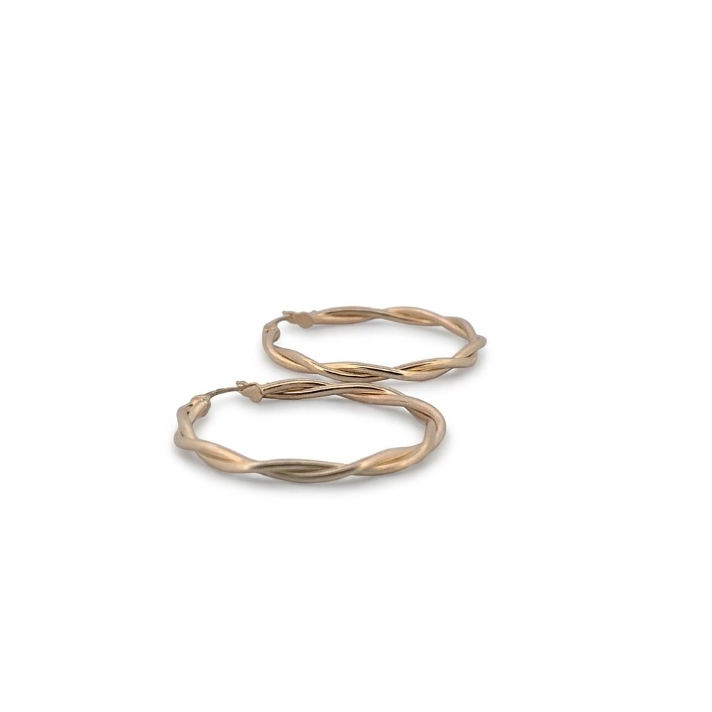 4.50 Grams Twisted Hoops, 14K Yellow Gold