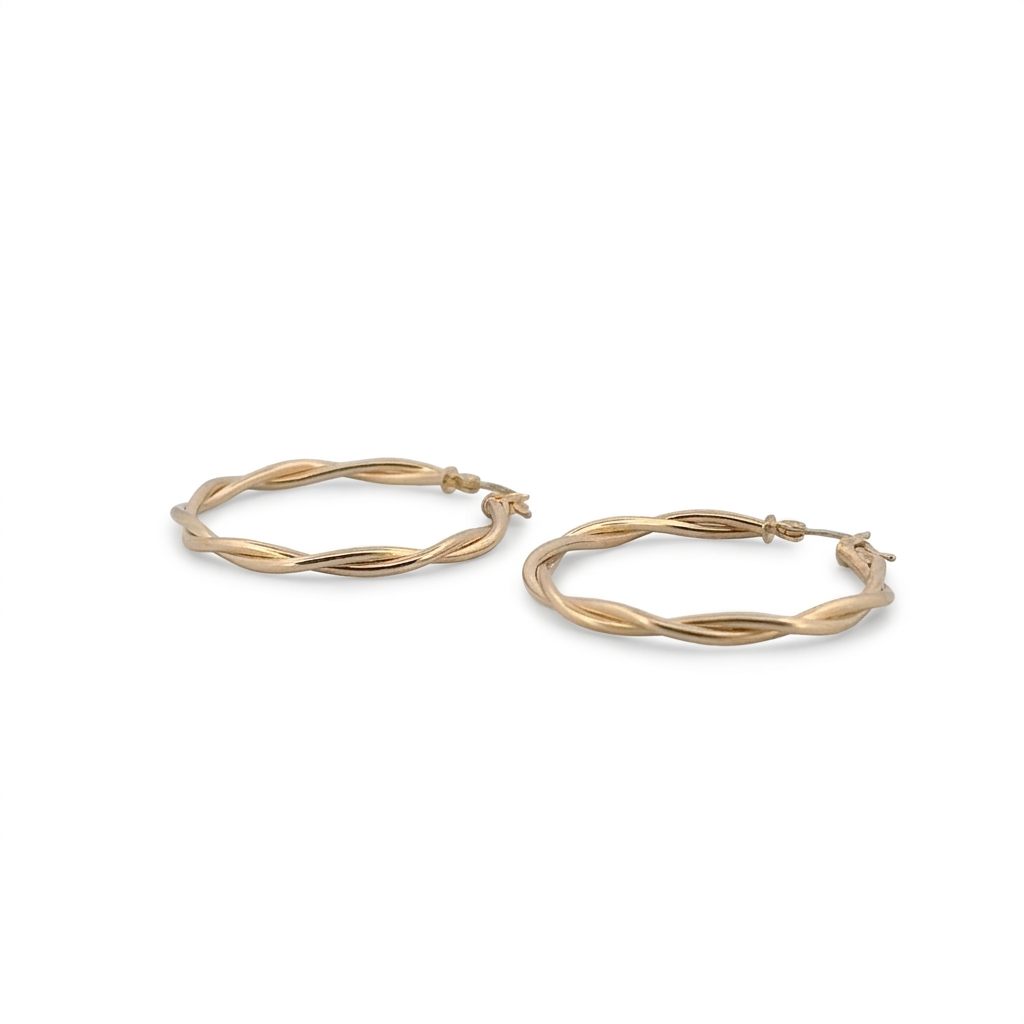 4.50 Grams Twisted Hoops, 14K Yellow Gold
