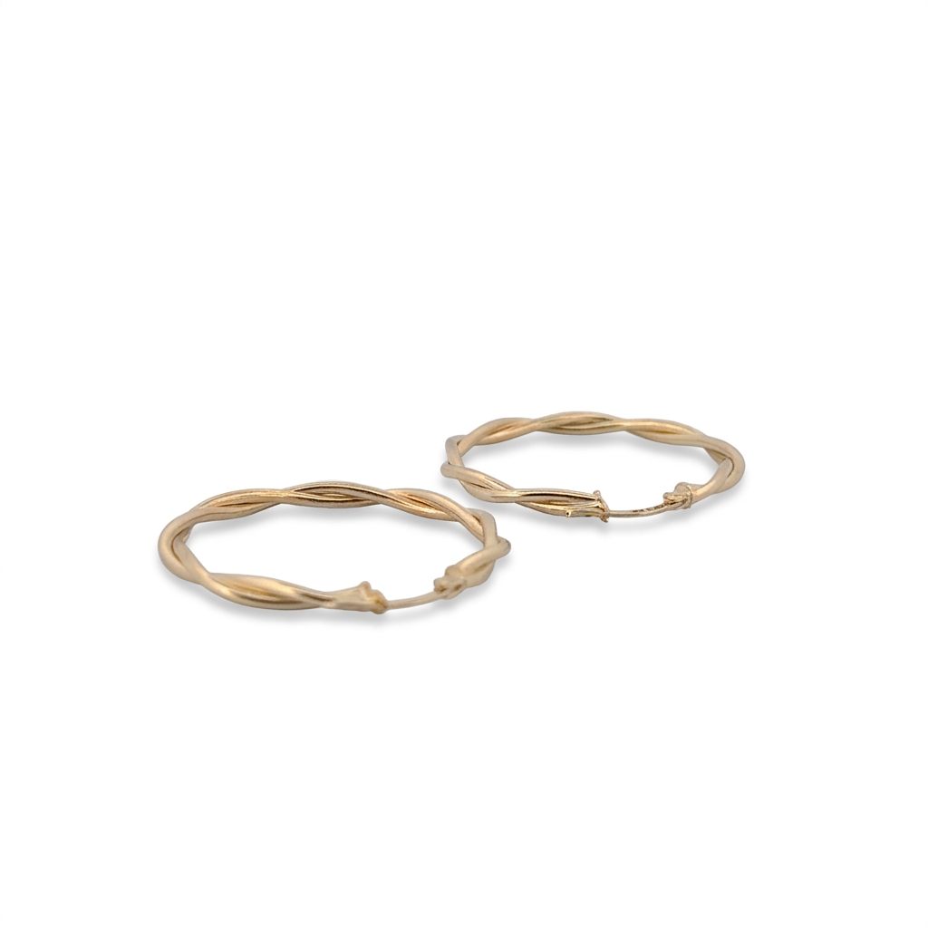 4.50 Grams Twisted Hoops, 14K Yellow Gold