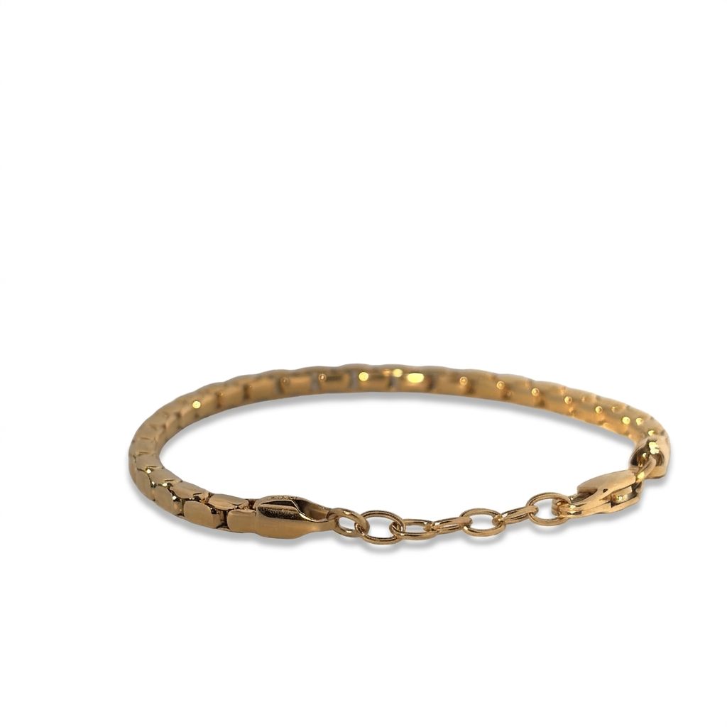 GOLD-IP-S.STEEL 4MM-VERTICAL ROUND-LINK 7+1"-BRACELET