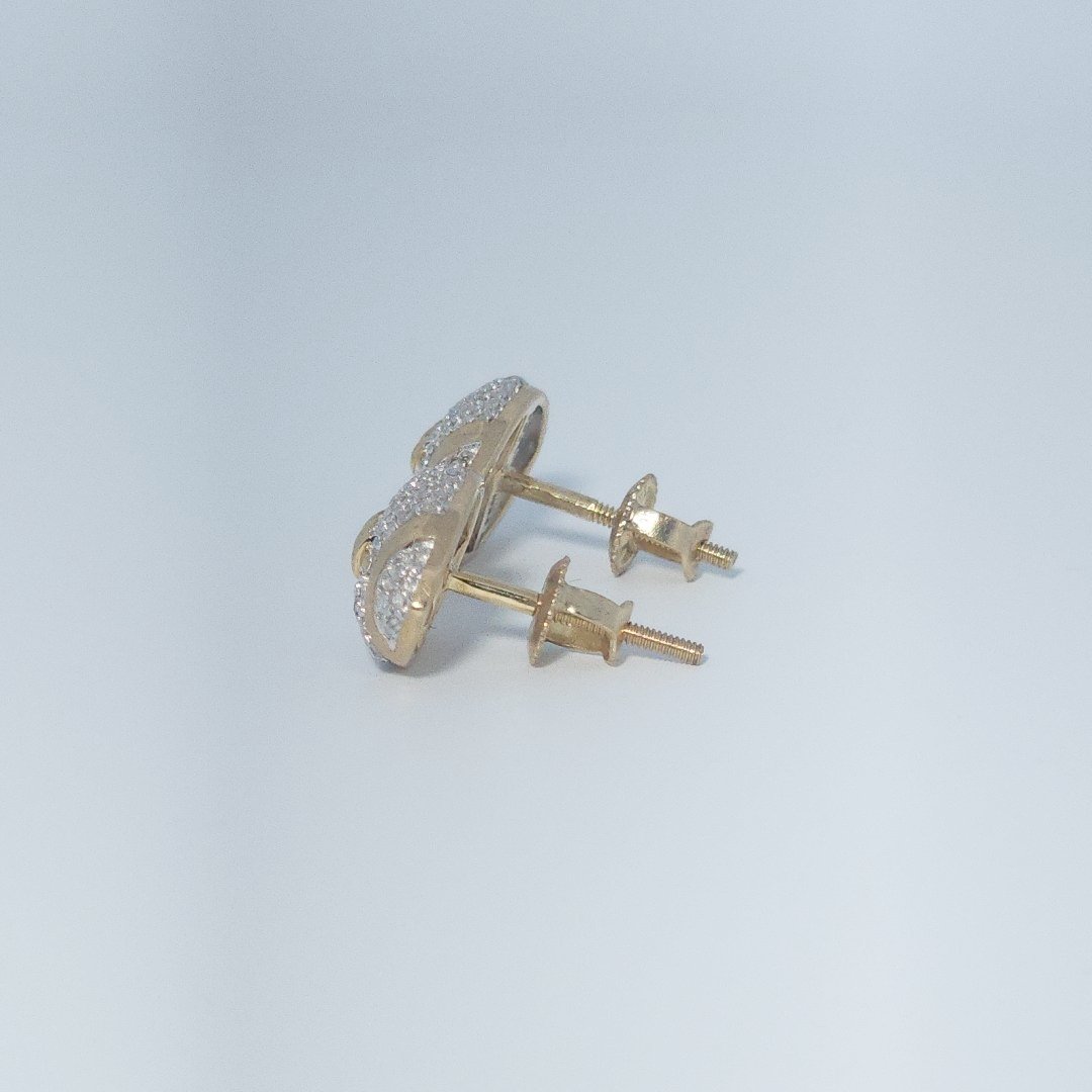 Football, Fashion Gift Earring, Natural Diamonds(1/3 CTW), 14K Yellow Gold