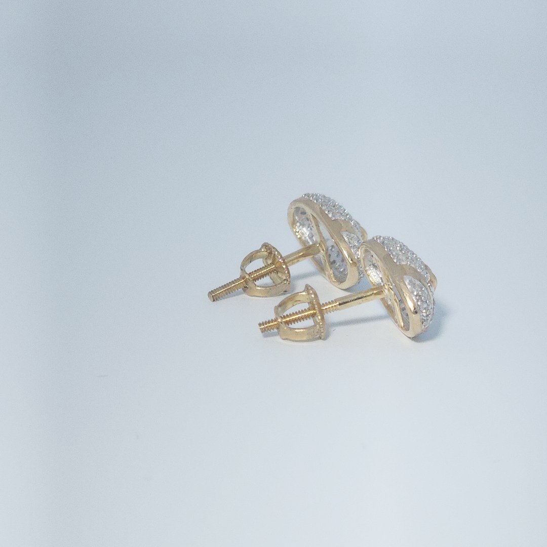 Football, Fashion Gift Earring, Natural Diamonds(1/3 CTW), 14K Yellow Gold