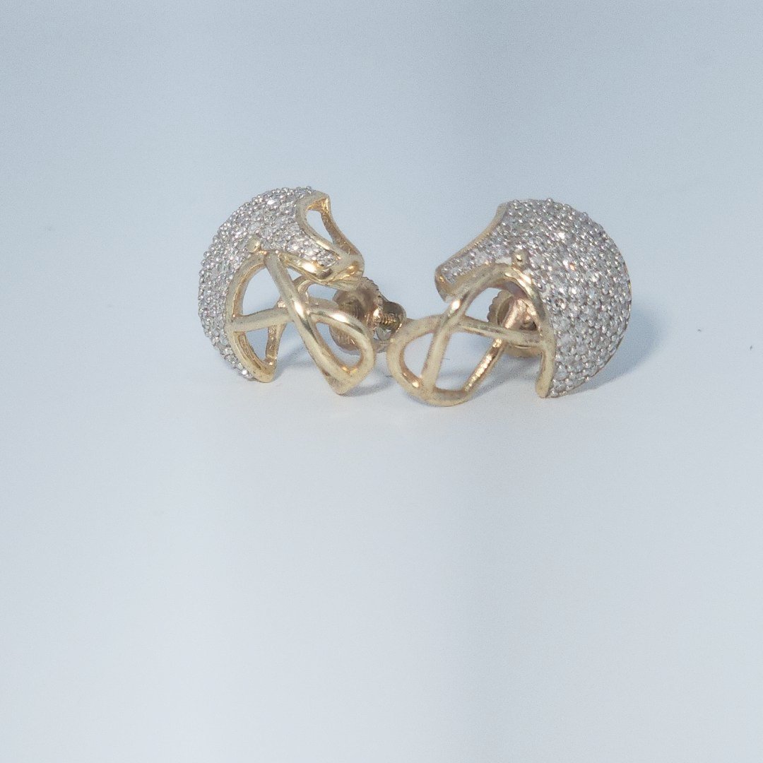 Football Helmet, Fashion Gift Earring, Natural Diamonds(3/8 CTW)