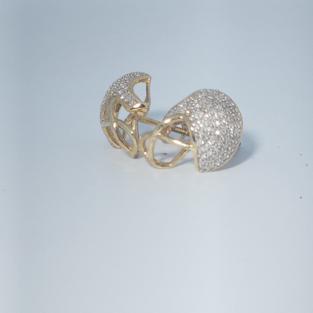 Football Helmet, Fashion Gift Earring, Natural Diamonds(3/8 CTW)