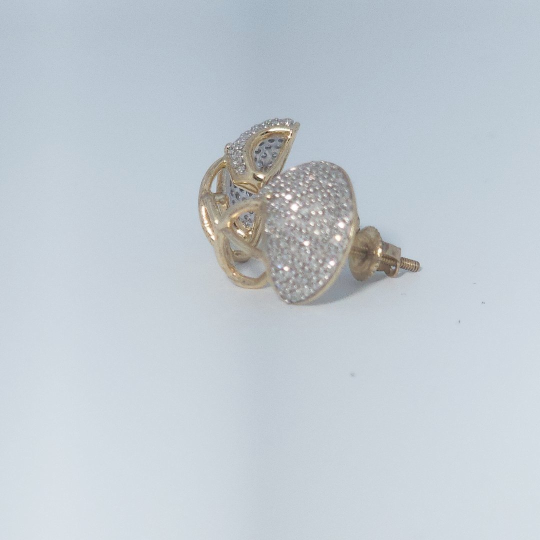 Football Helmet, Fashion Gift Earring, Natural Diamonds(3/8 CTW)