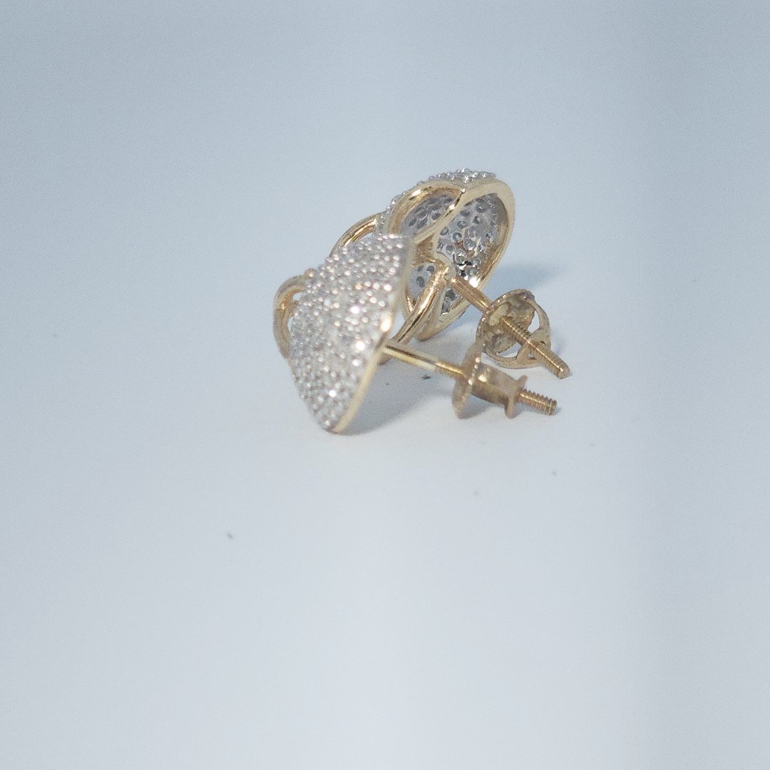 Football Helmet, Fashion Gift Earring, Natural Diamonds(3/8 CTW)
