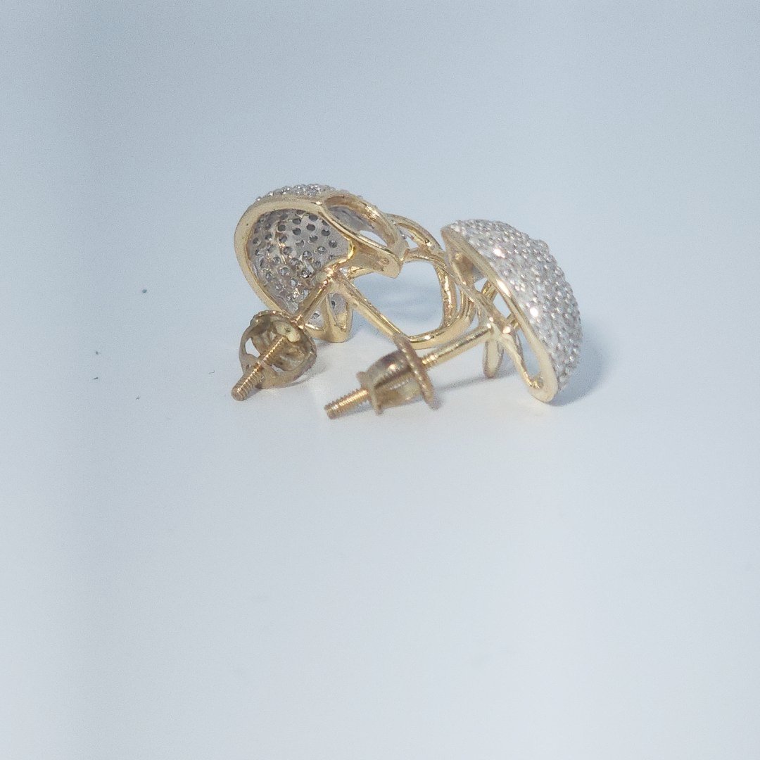 Football Helmet, Fashion Gift Earring, Natural Diamonds(3/8 CTW)