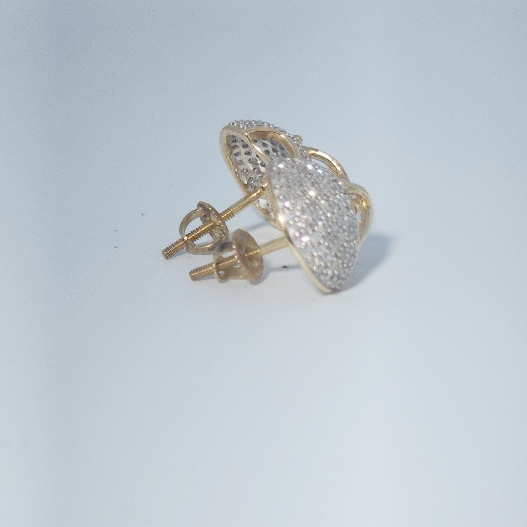 Football Helmet, Fashion Gift Earring, Natural Diamonds(3/8 CTW)