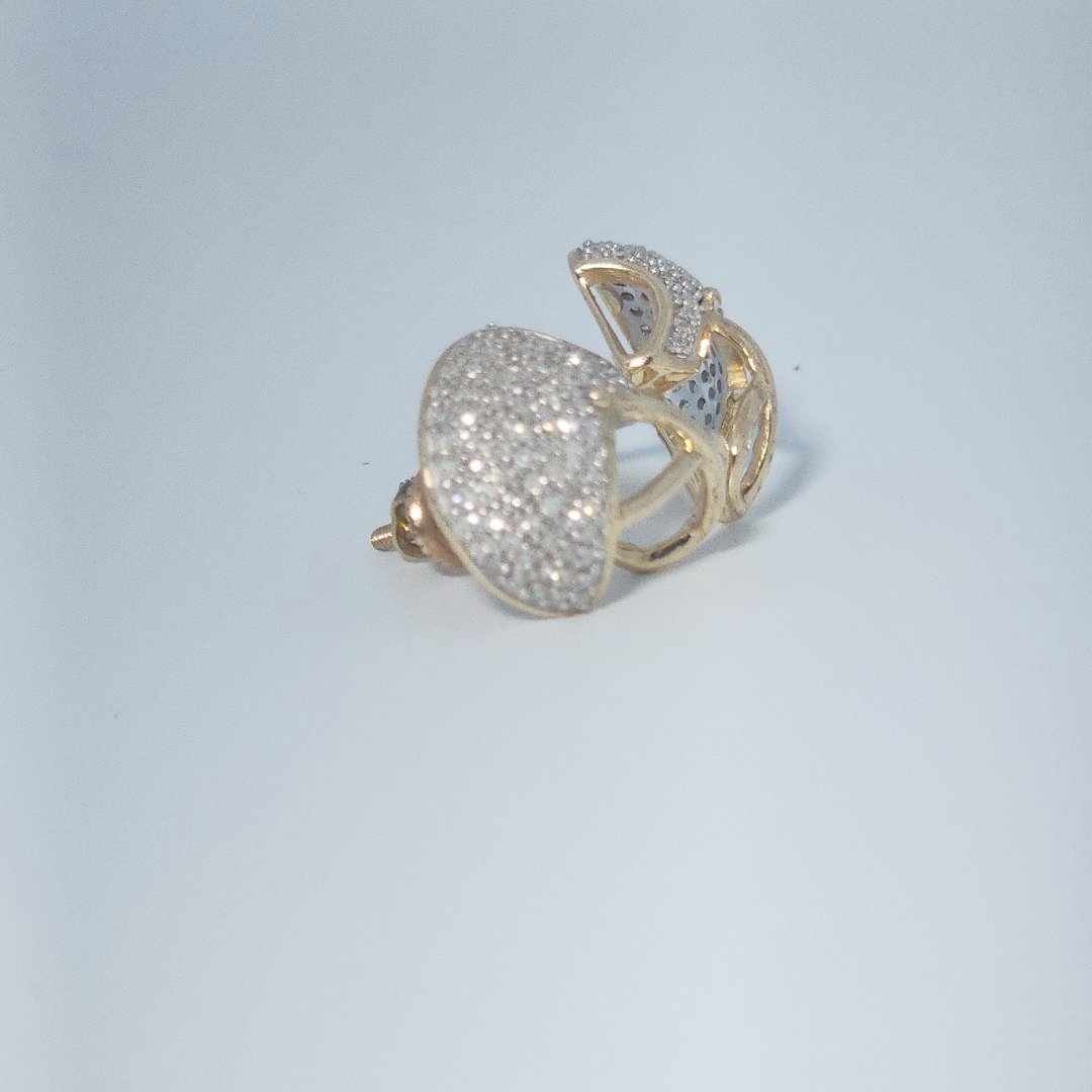 Football Helmet, Fashion Gift Earring, Natural Diamonds(3/8 CTW)