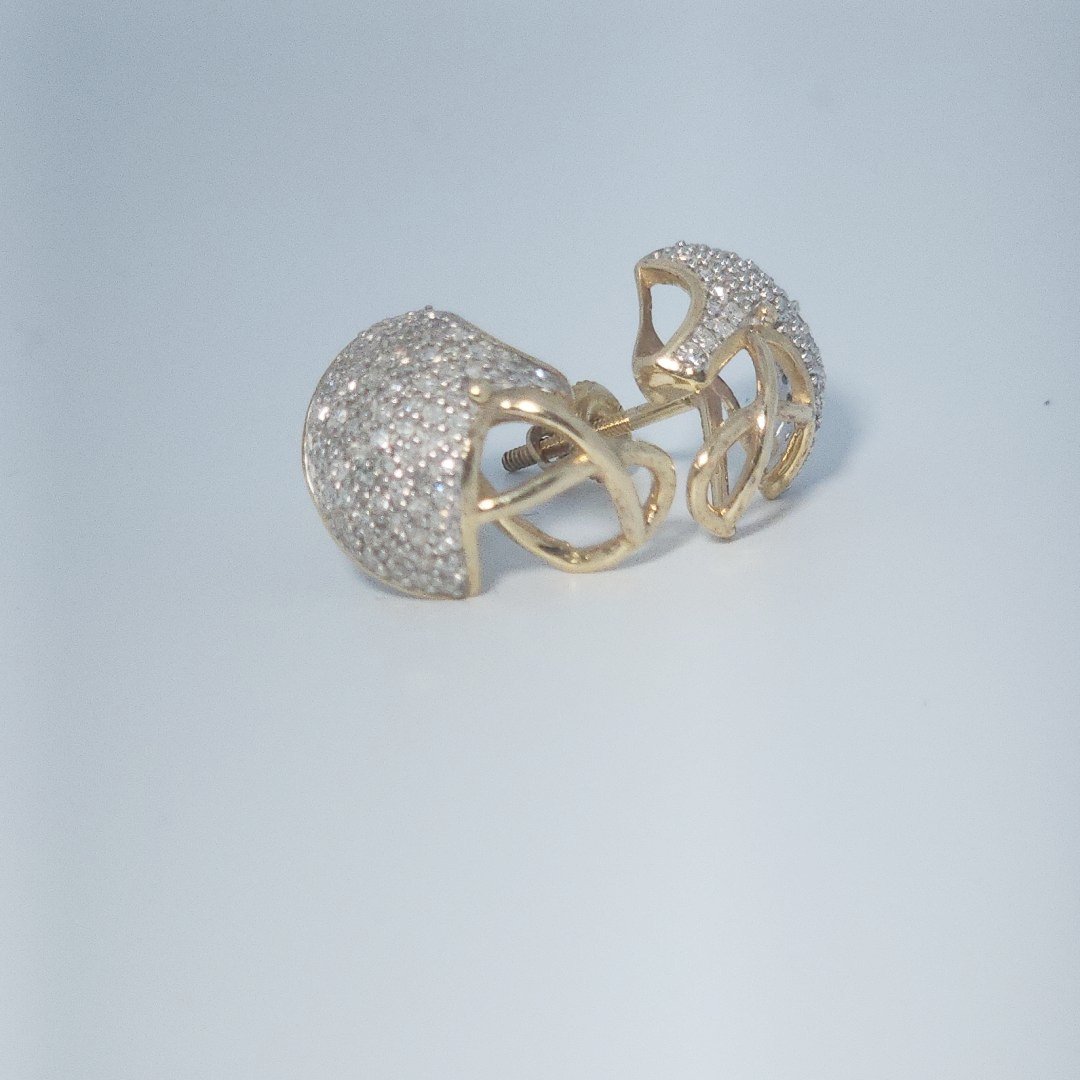 Football Helmet, Fashion Gift Earring, Natural Diamonds(3/8 CTW)
