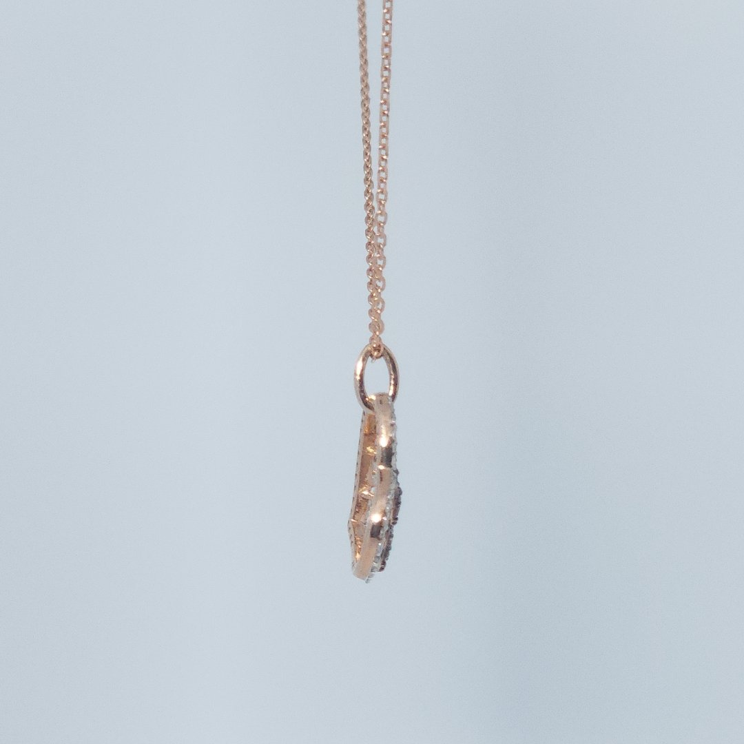 White and Chocolate Diamonds Heart Paw Pendent(10K Rose Gold) with 14K Rose Gold Chain, Natural Diamonds(1/4 CTW)