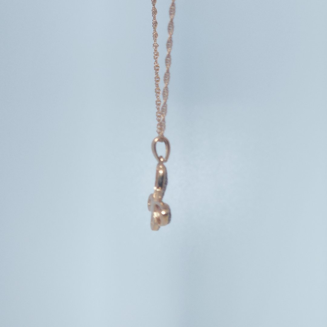 Butterfly Chocolate and White Natural Diamonds(1/8 CTW) Pendant with Chain