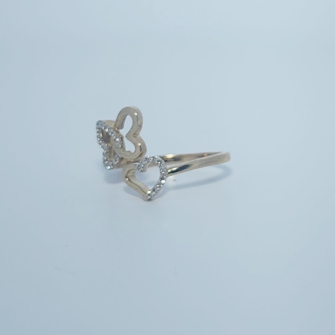 Fashion Butterfly and Heart Bypass style Ring , Natural Diamonds(1/10 CTW)