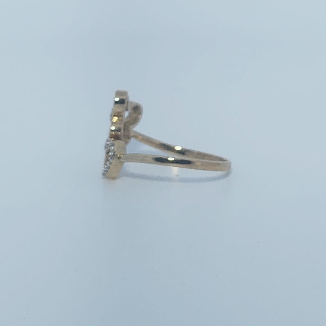 Fashion Butterfly and Heart Bypass style Ring , Natural Diamonds(1/10 CTW)