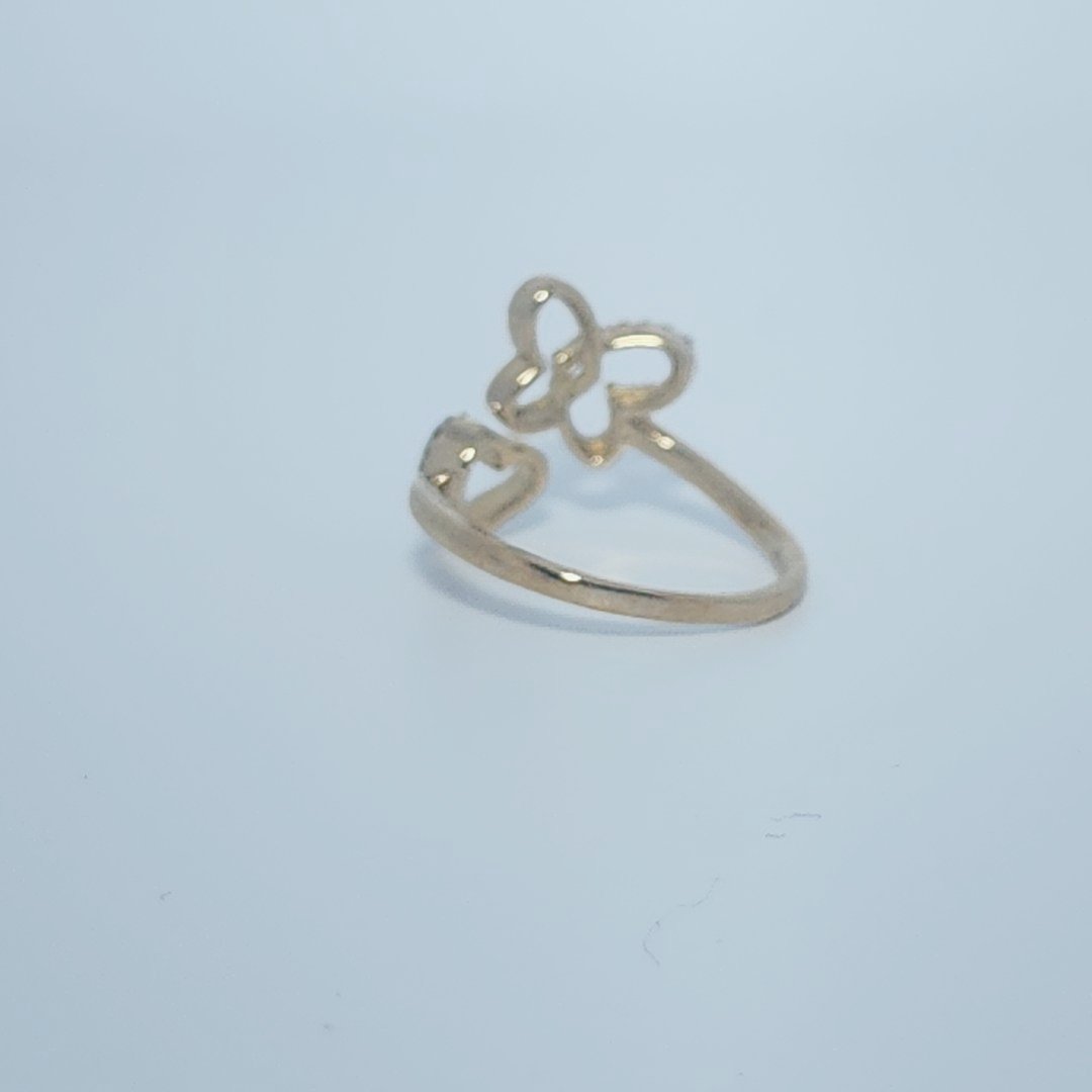 Fashion Butterfly and Heart Bypass style Ring , Natural Diamonds(1/10 CTW)