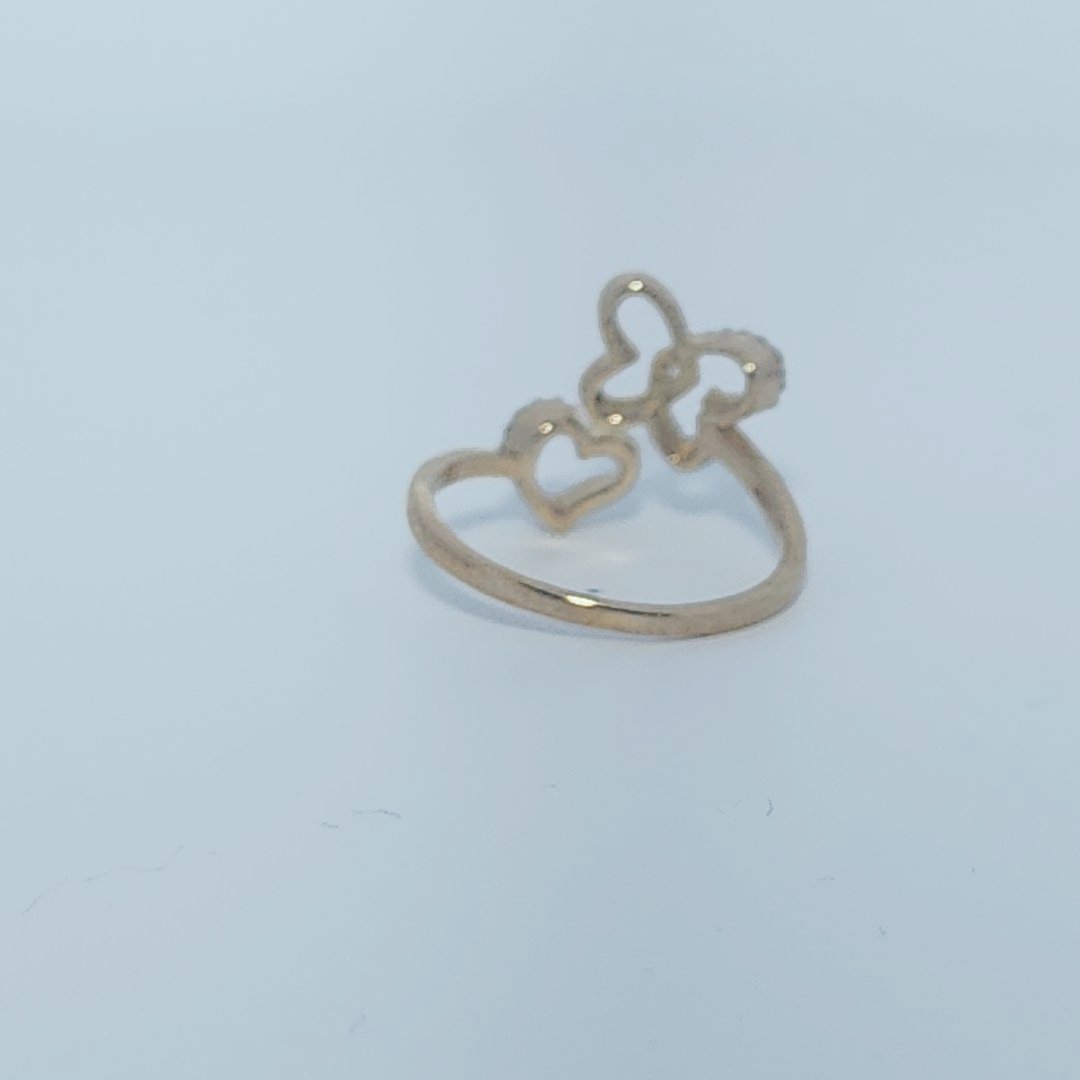 Fashion Butterfly and Heart Bypass style Ring , Natural Diamonds(1/10 CTW)