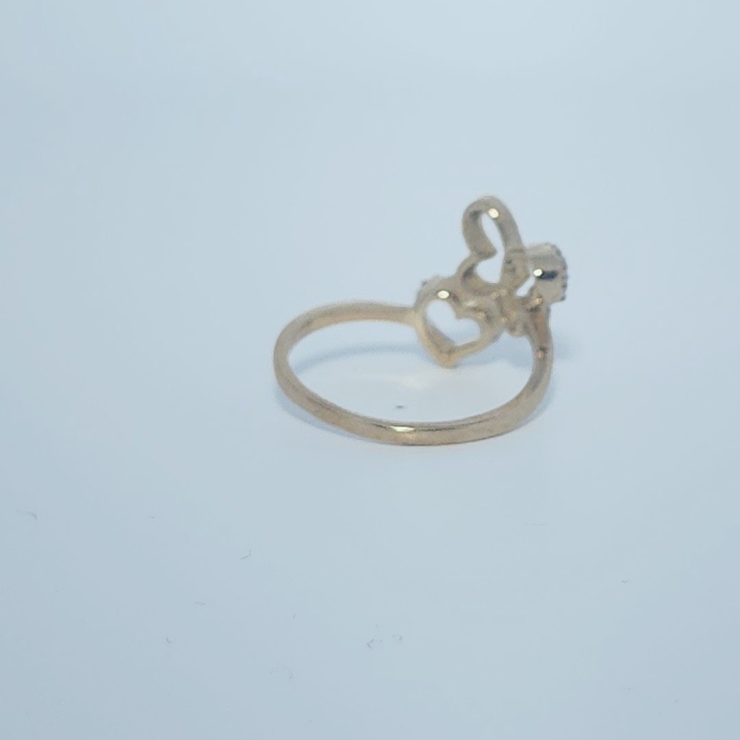 Fashion Butterfly and Heart Bypass style Ring , Natural Diamonds(1/10 CTW)