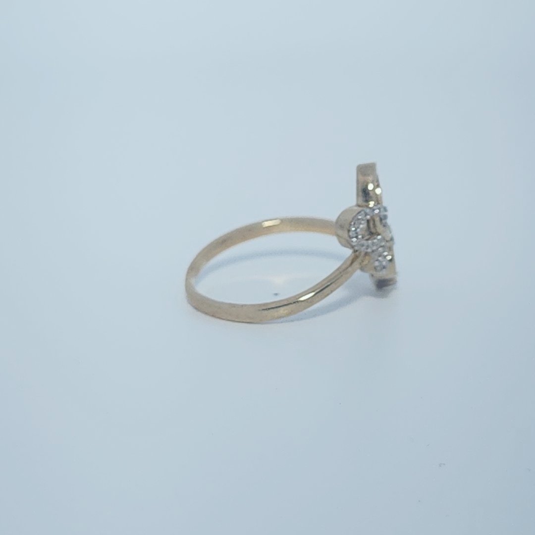 Fashion Butterfly and Heart Bypass style Ring , Natural Diamonds(1/10 CTW)