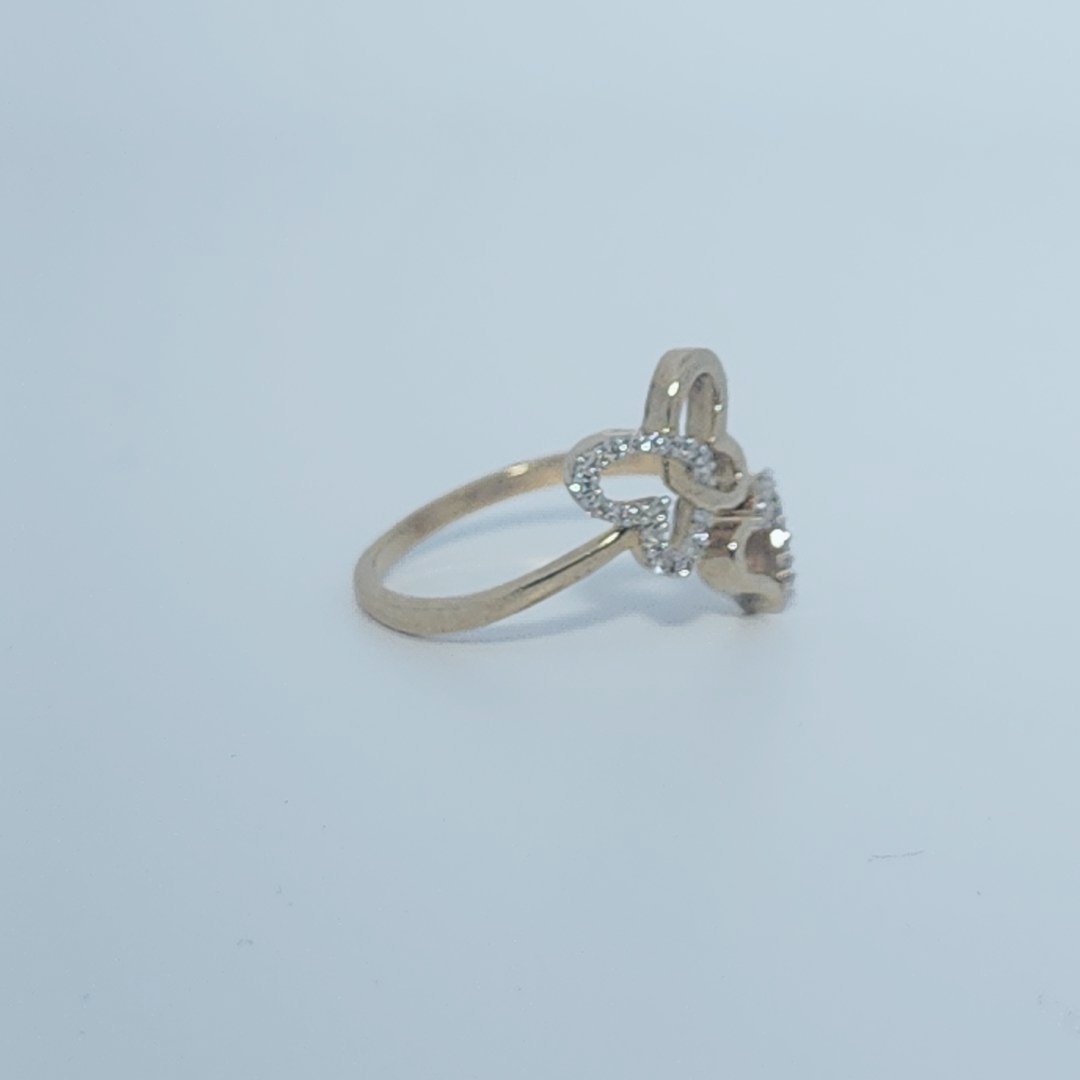 Fashion Butterfly and Heart Bypass style Ring , Natural Diamonds(1/10 CTW)