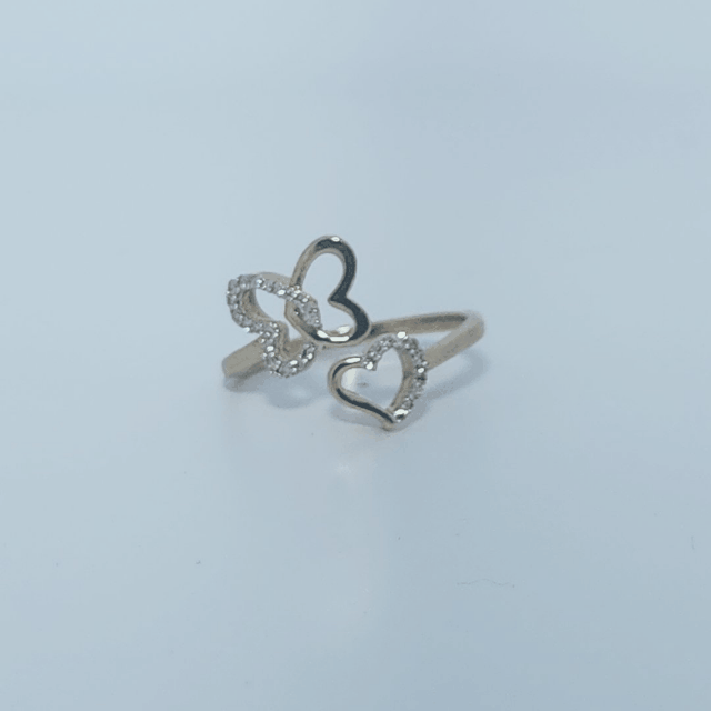 Fashion Butterfly and Heart Bypass style Ring , Natural Diamonds(1/10 CTW)