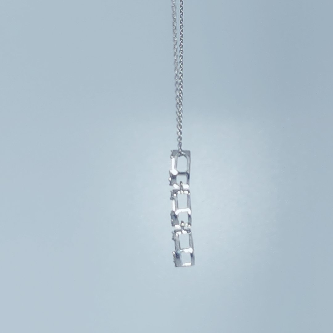 3 Pear Pendant Chain, Natural Diamonds (0.35CTW), 14K White Gold