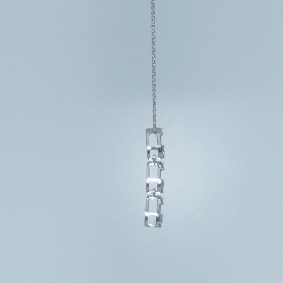 3 Pear Pendant Chain, Natural Diamonds (0.35CTW), 14K White Gold