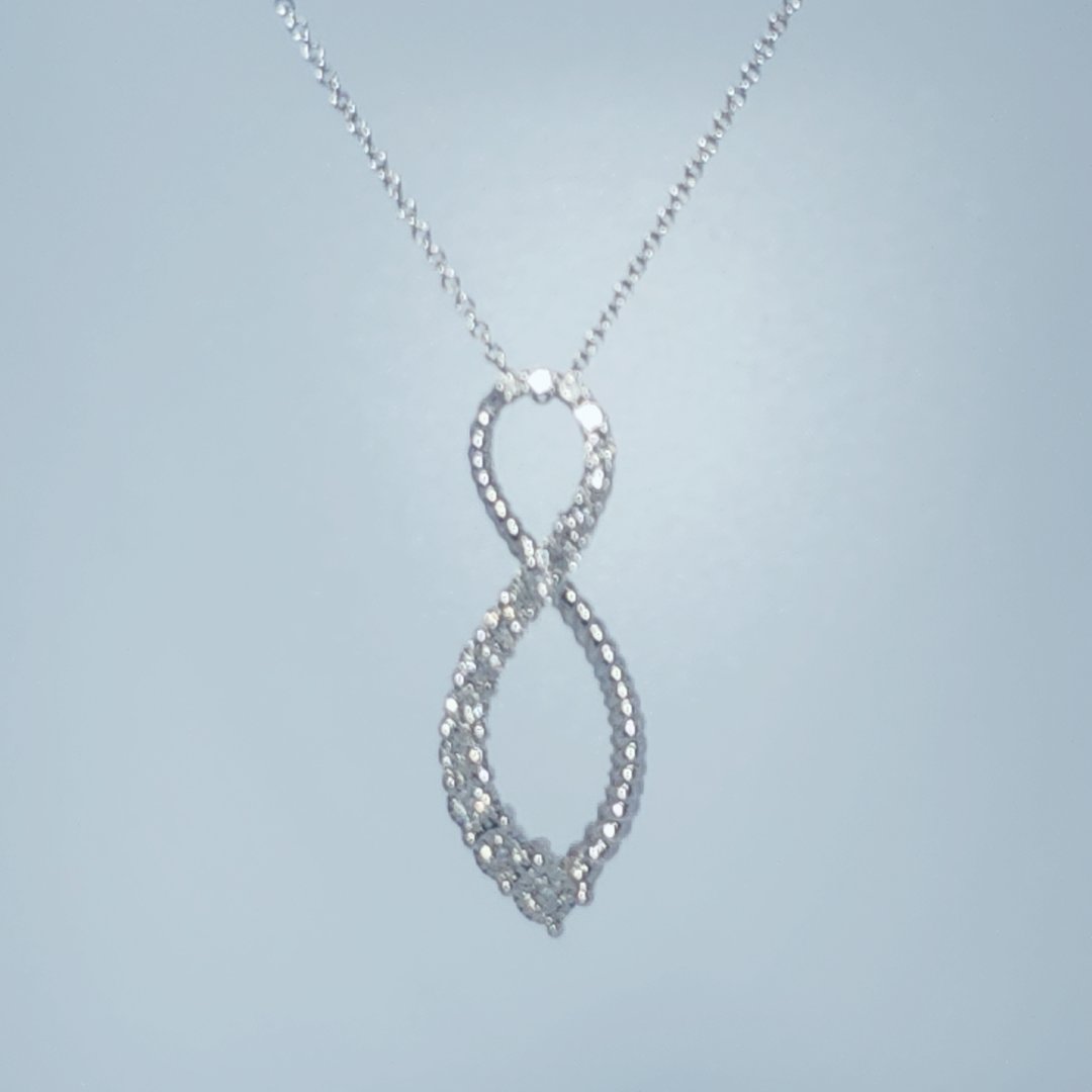 Infinity Pendant Chain, Natural Diamonds (0.33CTW), 14K White Gold
