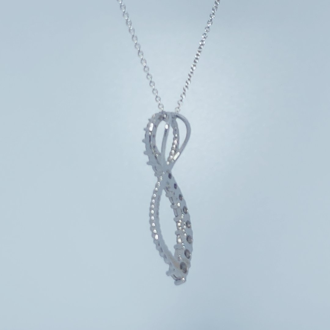 Infinity Pendant Chain, Natural Diamonds (0.33CTW), 14K White Gold